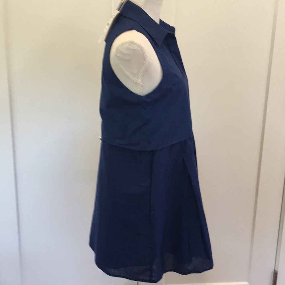 Zara Trafaluc Blue Dress Tunic Empire Waist XS NWT - Picture 3 of 6